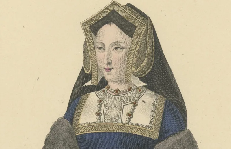 Pamono After Louis Marie Lanté, Mary of England, Queen of France, Handcoloured Engraving, 1900> Prints & Multiples