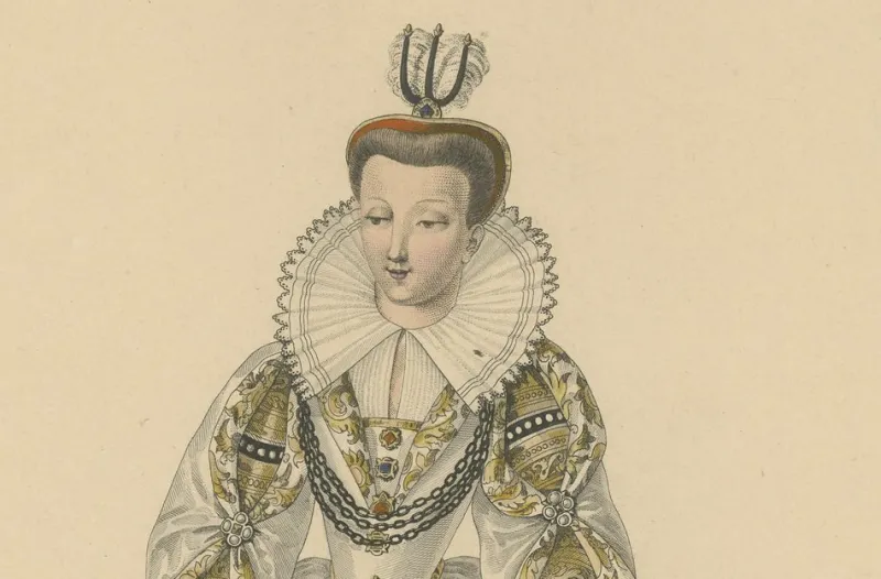 Pamono After Louis Marie Lanté, Marguerite De Lorraine, Duchess of Joyeuse, 1900, Handcoloured Engraving> Prints & Multiples