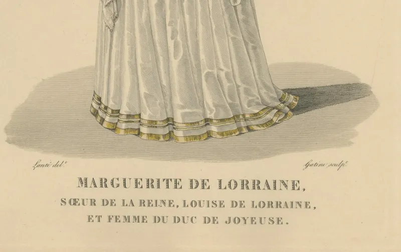 Pamono After Louis Marie Lanté, Marguerite De Lorraine, Duchess of Joyeuse, 1900, Handcoloured Engraving> Prints & Multiples