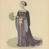 Pamono After Louis Marie Lanté, Young Lady of the Time of Francis I, Handcoloured Engraving, 1900> Prints & Multiples