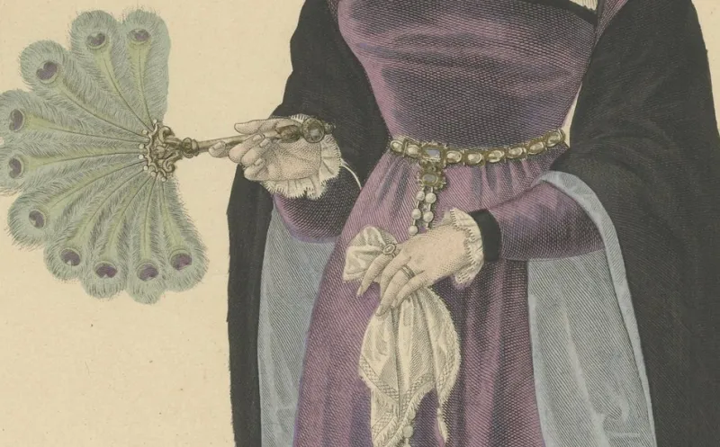 Pamono After Louis Marie Lanté, Young Lady of the Time of Francis I, Handcoloured Engraving, 1900> Prints & Multiples