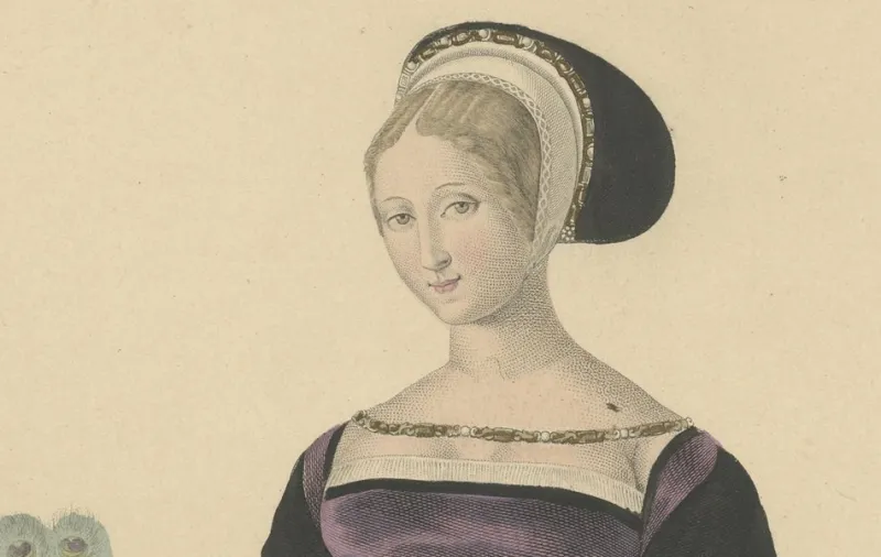 Pamono After Louis Marie Lanté, Young Lady of the Time of Francis I, Handcoloured Engraving, 1900> Prints & Multiples