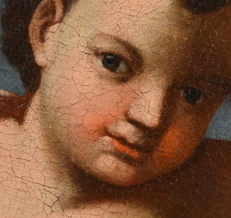 Pamono After Luigi Garzi, Angels, Flowers & Fruit, 1700, Oil on Canvas> Old Masters|Classical