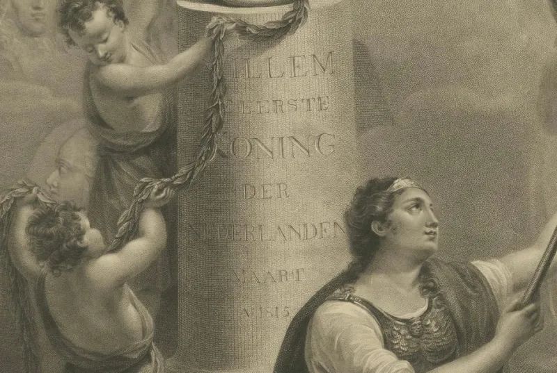 Pamono After Pieneman, Allegory: King Willem I of the Netherlands, 1815, Engraving> Contemporary|Prints & Multiples