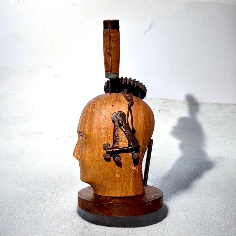 Pamono After Raoul Hausmann, Mechanical Head, 1970s, Wood> Minimalist|Abstraction