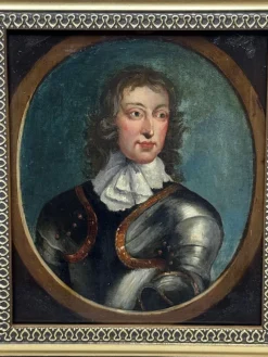 Pamono After Robert Walker, Portrait of General John Lambert in Armour, 1840, Oil on Panel, Framed> Painting