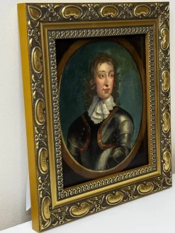Pamono After Robert Walker, Portrait of General John Lambert in Armour, 1840, Oil on Panel, Framed><noscript><img width=