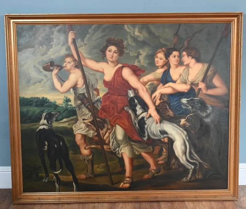 Clearance Pamono After Rubens, Diana the Huntress, 1880, Oil Painting, Framed