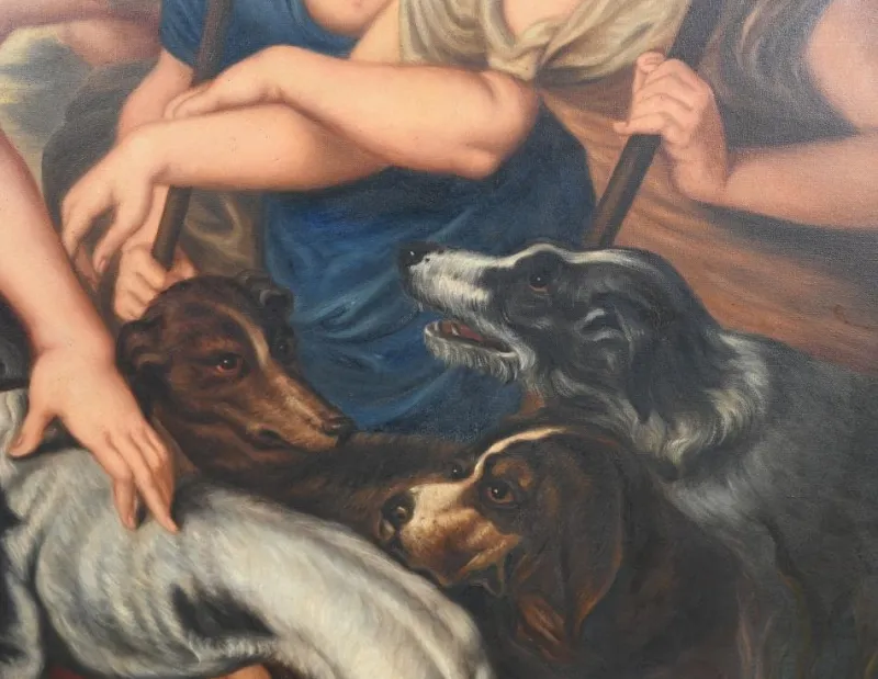 Clearance Pamono After Rubens, Diana the Huntress, 1880, Oil Painting, Framed
