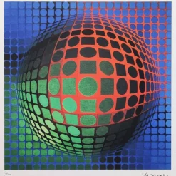 Discount Pamono After Victor Vasarely, Op Art Composition, Lithograph, 1970s