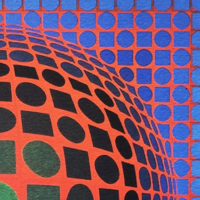 Discount Pamono After Victor Vasarely, Op Art Composition, Lithograph, 1970s
