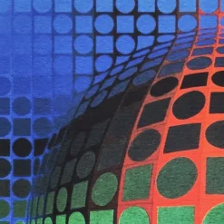 Discount Pamono After Victor Vasarely, Op Art Composition, Lithograph, 1970s