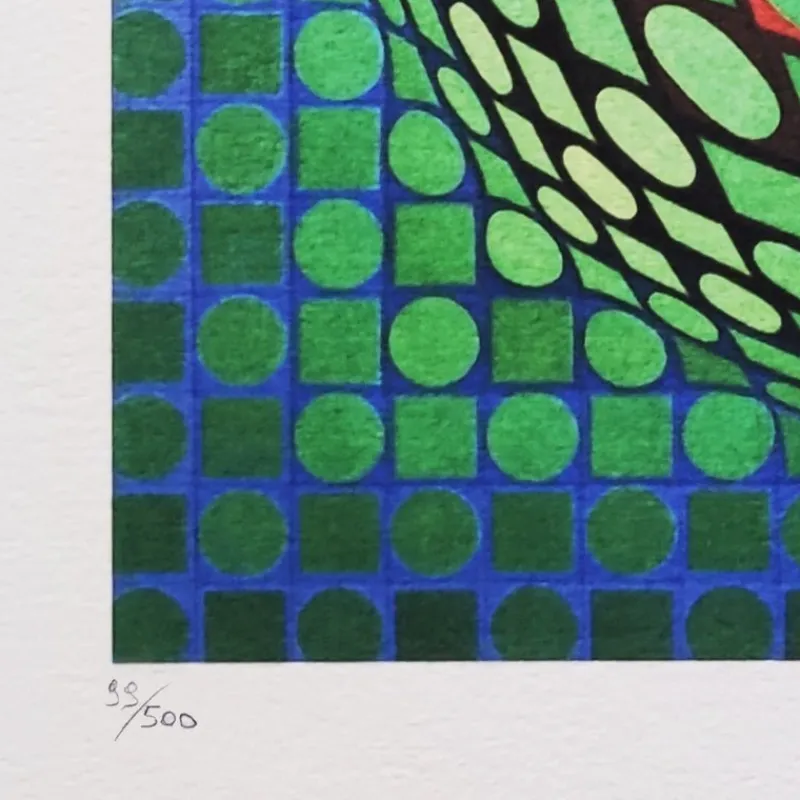 Discount Pamono After Victor Vasarely, Op Art Composition, Lithograph, 1970s