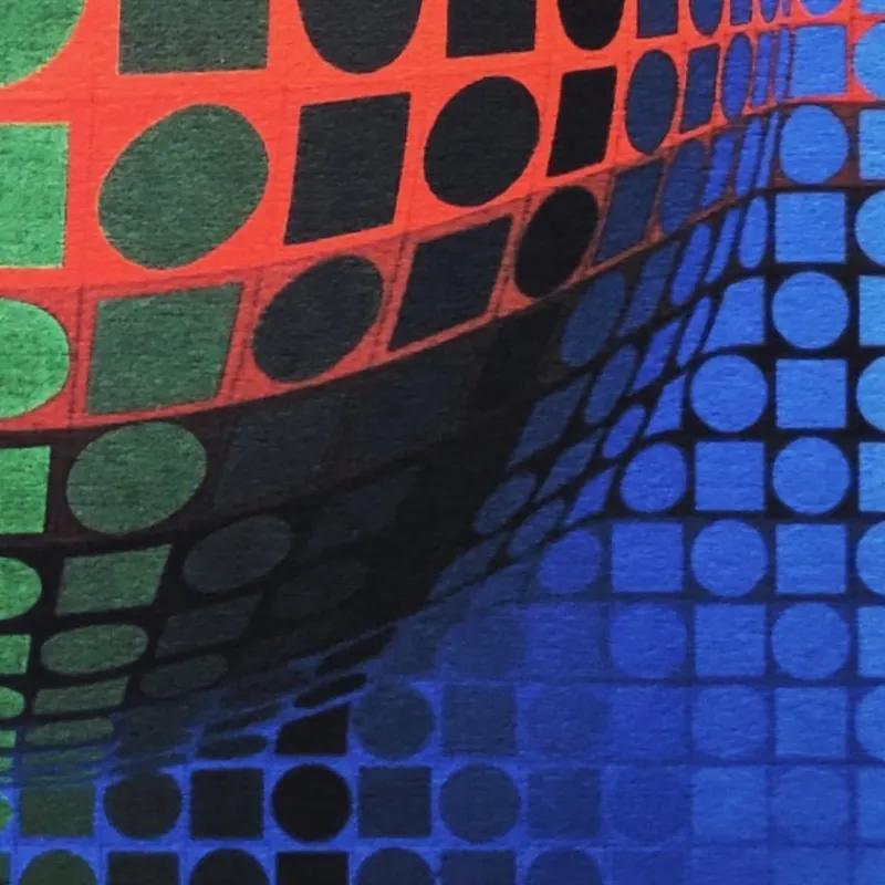 Discount Pamono After Victor Vasarely, Op Art Composition, Lithograph, 1970s