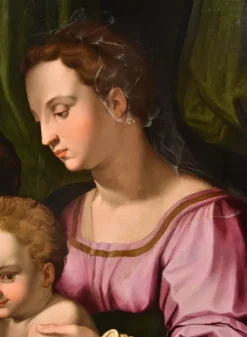 Pamono Agnolo di Cosimo alias Il Bronzino, Holy Family with Madonna & St John, 1550s, Oil on Panel><noscript><img width=