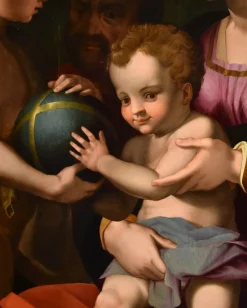 Pamono Agnolo di Cosimo alias Il Bronzino, Holy Family with Madonna & St John, 1550s, Oil on Panel><noscript><img width=