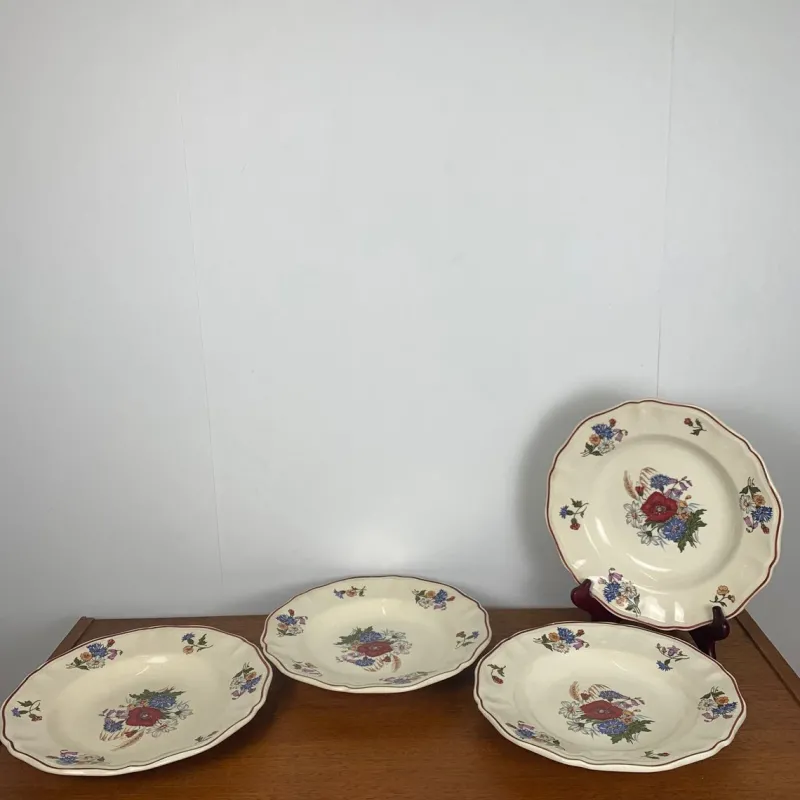 Hot Pamono Agreste Soup Plates from Sarreguemines, 1920s/1950s, Set of 4