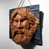 Pamono Ainu Carved Wood Warrior's Head, Japan, 1950s> Wall Decor