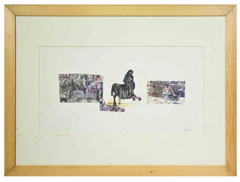 Pamono Alberto Inglesi, Composition, Mixed Media on Paper, 1996> Work On Paper