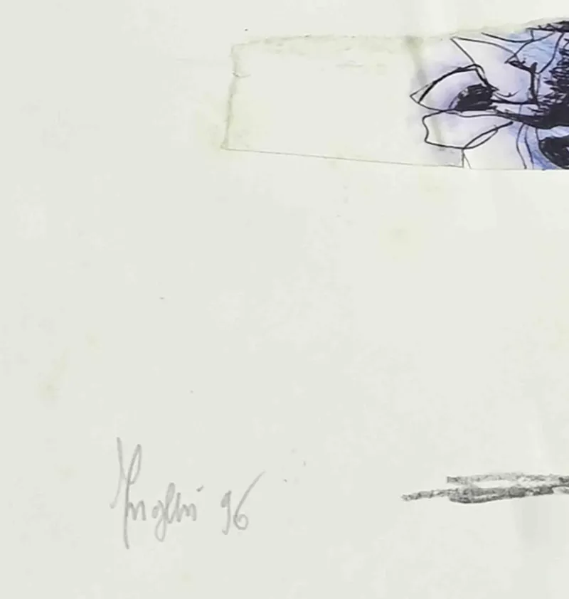 Pamono Alberto Inglesi, Woman, Mixed Media on Paper, 1996> Work On Paper