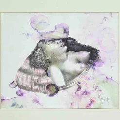 Hot Pamono Alberto Inglesi, Woman, 1990s, Ink and Watercolor on Paper