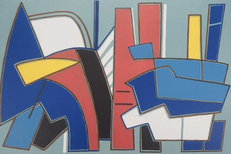 Sale Pamono Alberto Magnelli, Blue Composition, Original Lithograph