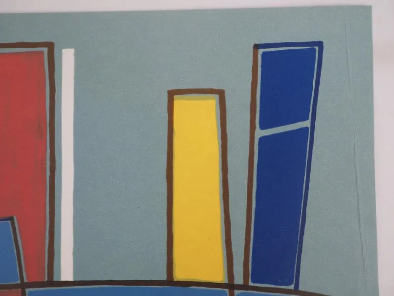 Sale Pamono Alberto Magnelli, Blue Composition, Original Lithograph