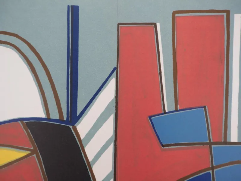 Sale Pamono Alberto Magnelli, Blue Composition, Original Lithograph