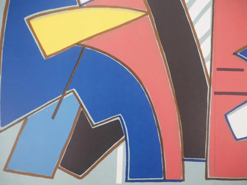 Sale Pamono Alberto Magnelli, Blue Composition, Original Lithograph