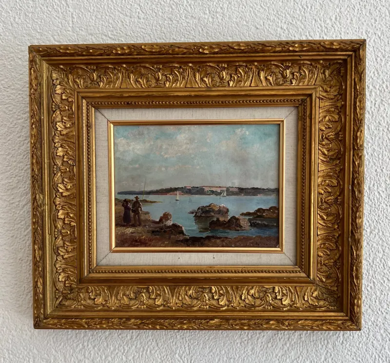 Pamono Alberto Vianelli, Pêcheurs, Oil on Cardboard, Framed> Impressionist