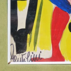 Online Pamono Aldo Gentilini, Composition, Mixed Media on Masonite, 1970s, Framed