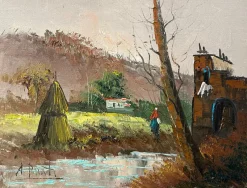 Pamono Aldo Pironti, Rural Scene, 20th Century, Oil on Canvas, Framed