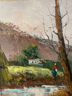 Pamono Aldo Pironti, Rural Scene, 20th Century, Oil on Canvas, Framed