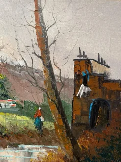 Pamono Aldo Pironti, Rural Scene, 20th Century, Oil on Canvas, Framed