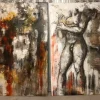 Pamono Alessandro La Motta, The Fall of the Giants, 2012, Oil Paintings on Canvas, Set of 2> Abstraction