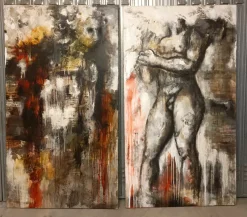 Pamono Alessandro La Motta, The Fall of the Giants, 2012, Oil Paintings on Canvas, Set of 2> Abstraction