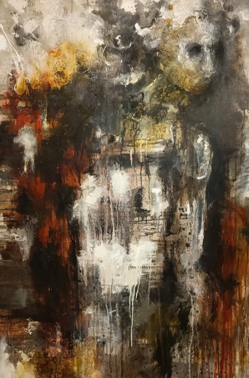 Pamono Alessandro La Motta, The Fall of the Giants, 2012, Oil Paintings on Canvas, Set of 2> Abstraction