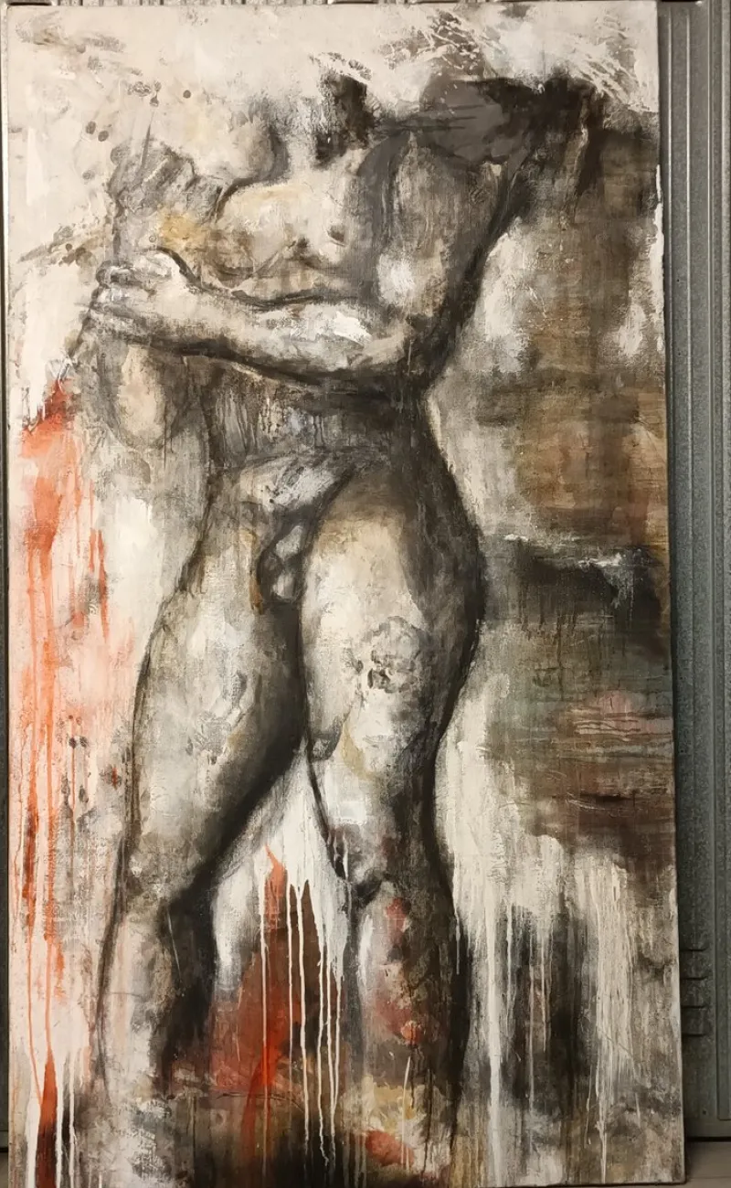 Pamono Alessandro La Motta, The Fall of the Giants, 2012, Oil Paintings on Canvas, Set of 2> Abstraction
