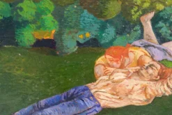 Clearance Pamono Alessio Paternesi, Couple, Oil on Panel, 1980s