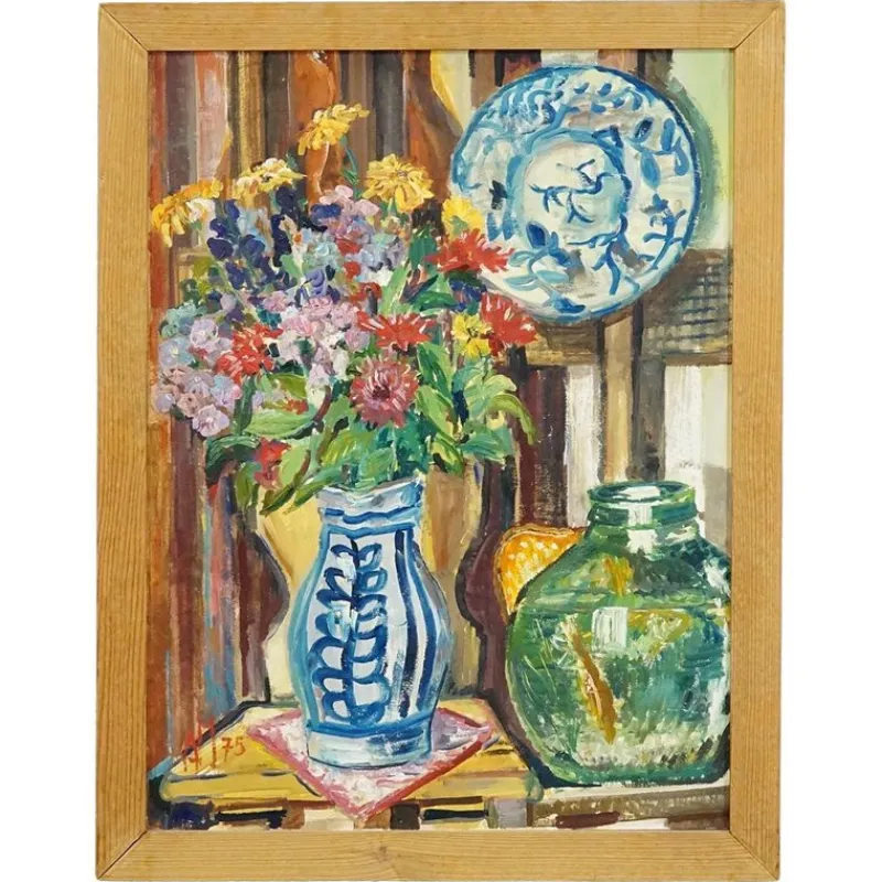 Pamono Alexander Michael, Impressionistic Still Life, 1975, Oil Painting> Impressionist