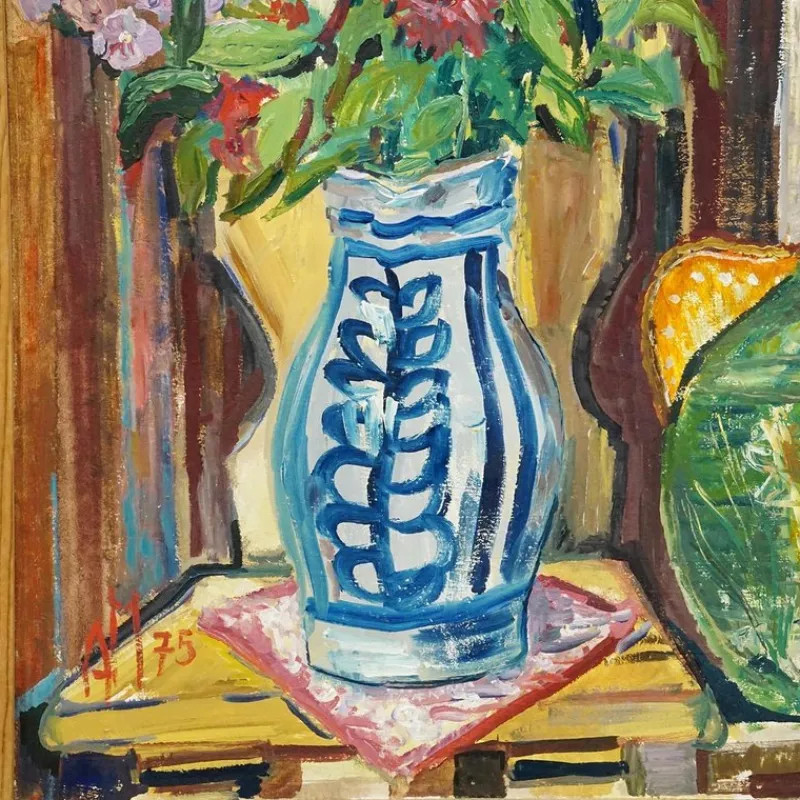 Pamono Alexander Michael, Impressionistic Still Life, 1975, Oil Painting> Impressionist
