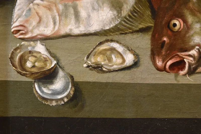 Pamono Alexander Van Adriaenssen, Still Life with Oysters & Fish, 1630, Oil on Canvas