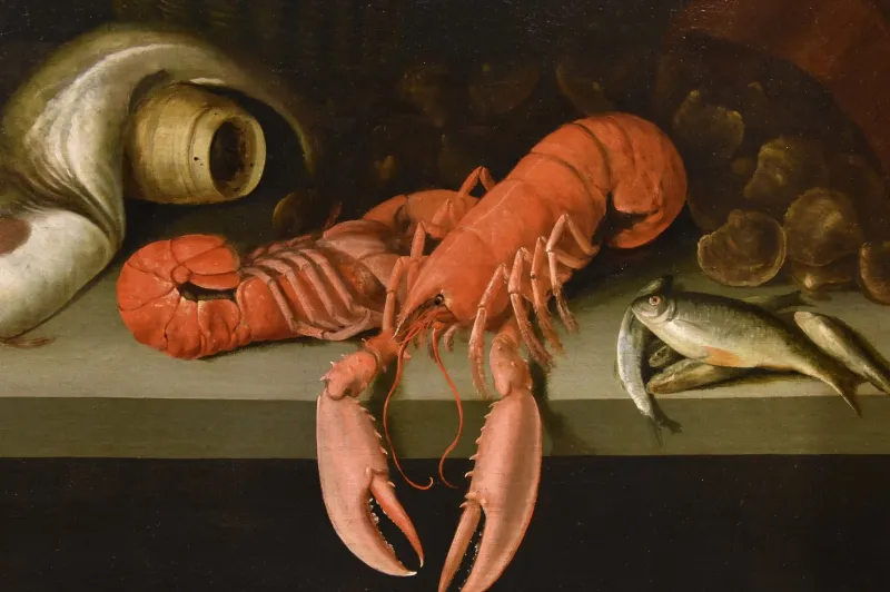 Pamono Alexander Van Adriaenssen, Still Life with Oysters & Fish, 1630, Oil on Canvas