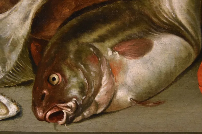 Pamono Alexander Van Adriaenssen, Still Life with Oysters & Fish, 1630, Oil on Canvas