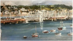 Pamono Alexandre Bonade, Saint-Servan Seen from the Ramparts of Saint-Malo, Watercolor, 2003><noscript><img width=