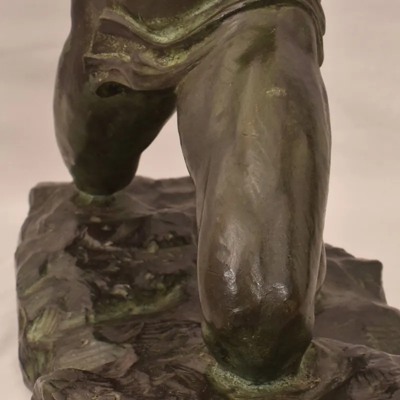 Pamono Alexandre Ouline, Art Deco Warrior Man, 20th Century, Bronze> Art Deco