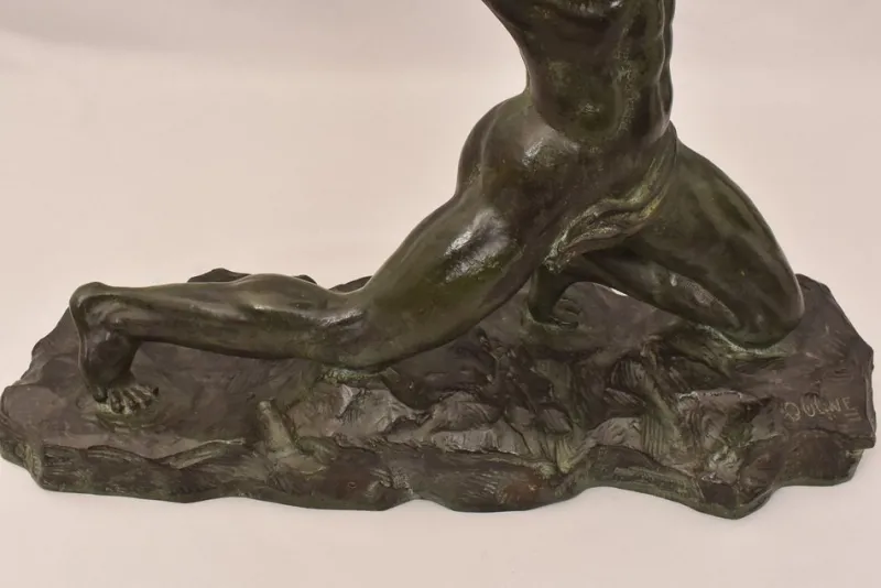 Pamono Alexandre Ouline, Art Deco Warrior Man, 20th Century, Bronze> Art Deco