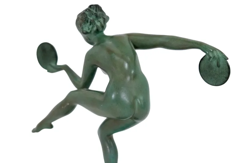 Pamono Alexandre-Joseph Derenne, Art Deco Sculpture Dancer Paineous, 1930s, Babbitt & Marble