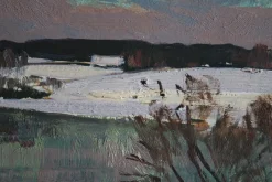 Pamono Alfejs Bromults, Winter Landscape, Oil on Cardboard><noscript><img width=