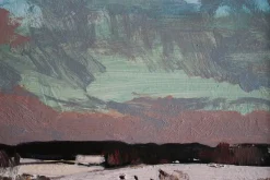 Pamono Alfejs Bromults, Winter Landscape, Oil on Cardboard><noscript><img width=